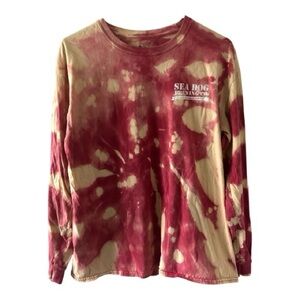 Bleach Dye Long Sleeve Tee | Dog Wear Brand | Size Large | Handmade Look